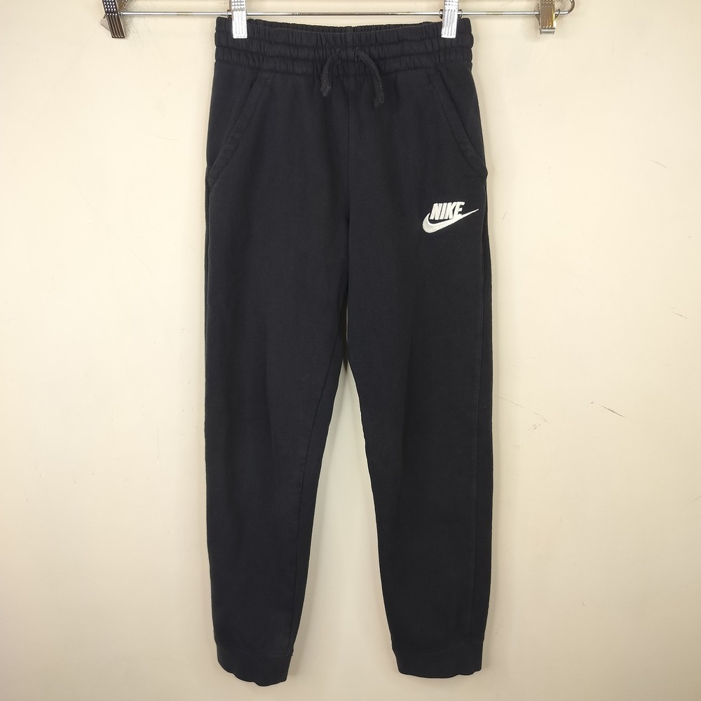 Nike Jogger Sweatpants Large Boys Drawstring Waist Fleece Black